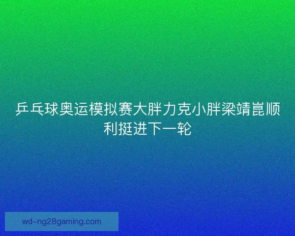 乒乓球奥运模拟赛大胖力克小胖梁靖崑顺利挺进下一轮 乒乓球奥运模拟赛大胖力克小胖梁靖崑顺利挺进下一轮